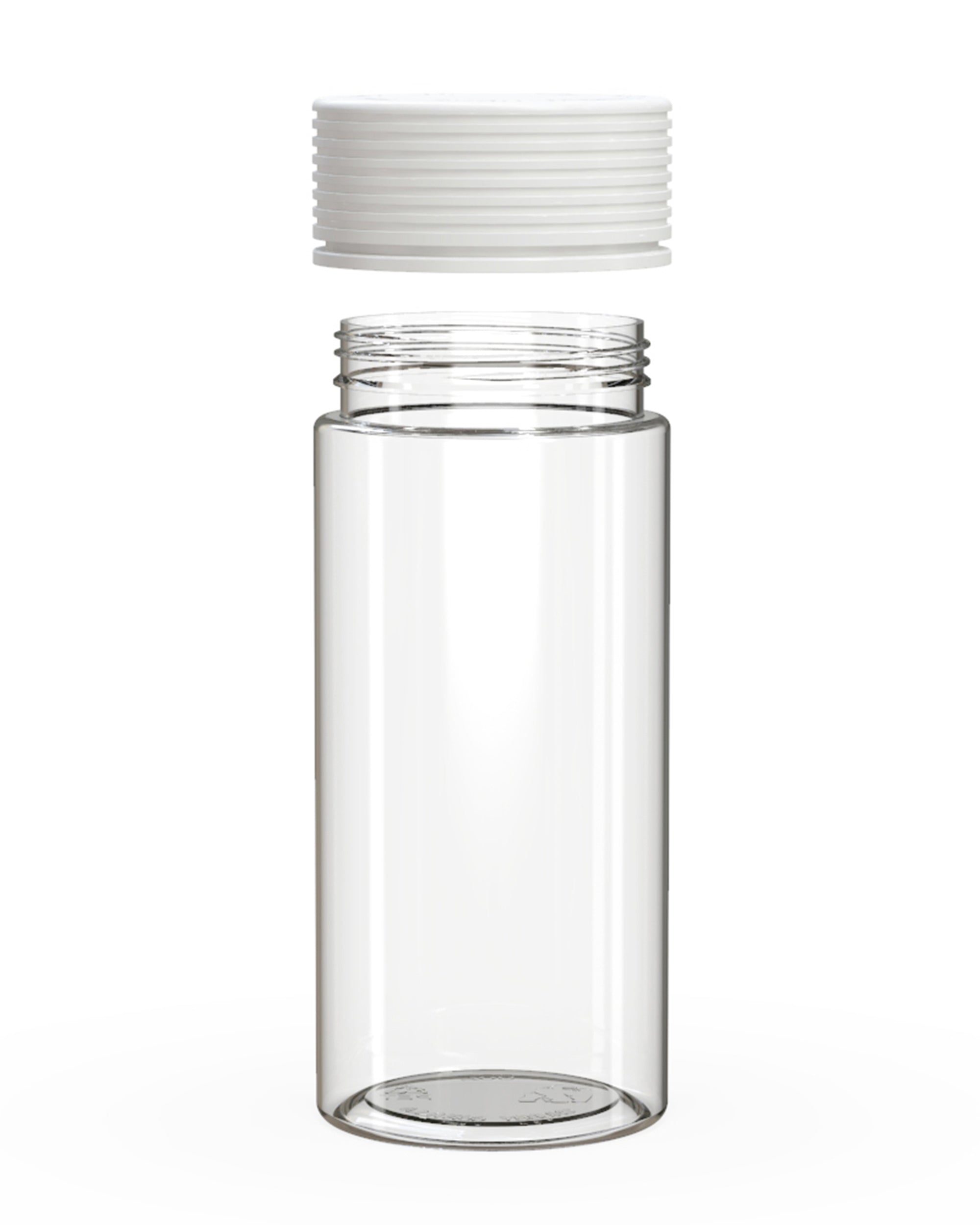 CHUBBY GORILLA | Child Resistant Clear Plastic Spiral Jar w/ White Cap | 55mm - 8oz - 200 Count