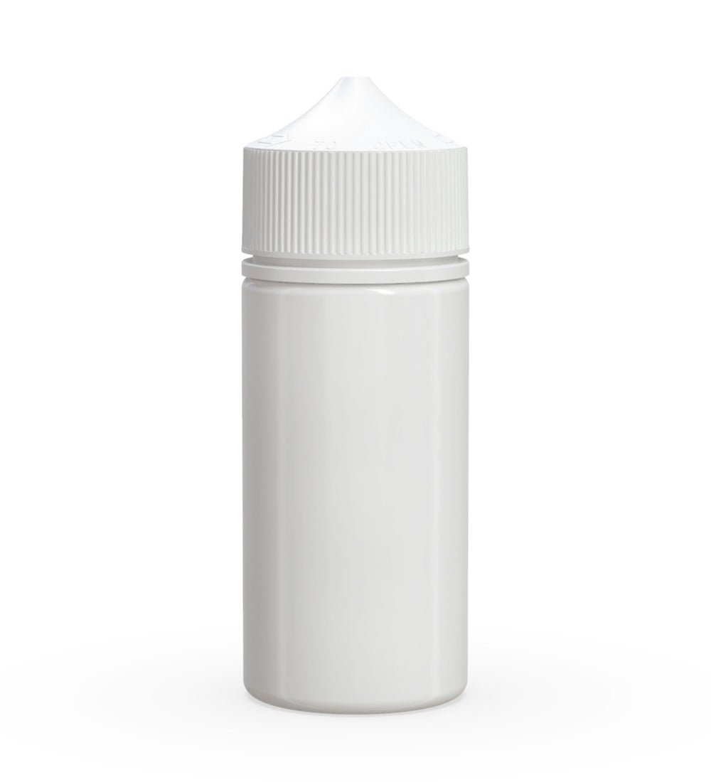 CHUBBY GORILLA Child Resistant Unicorn V3 PET Dropper Bottles White | 100mL - w/ White Lid | Sample