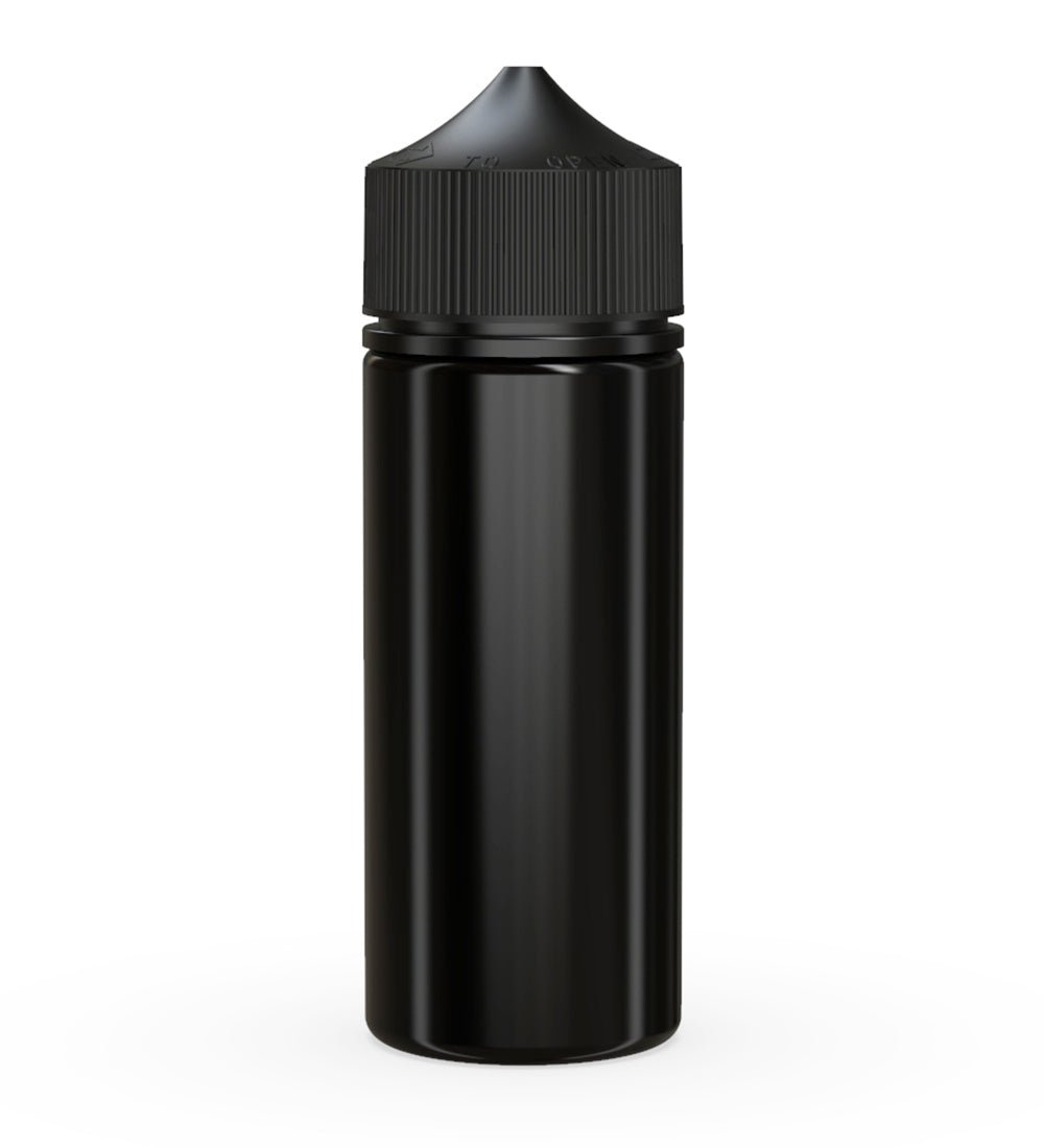 CHUBBY GORILLA Child Resistant Unicorn V3 PET Dropper Bottles Black | 120mL - w/ Black Lid | Sample