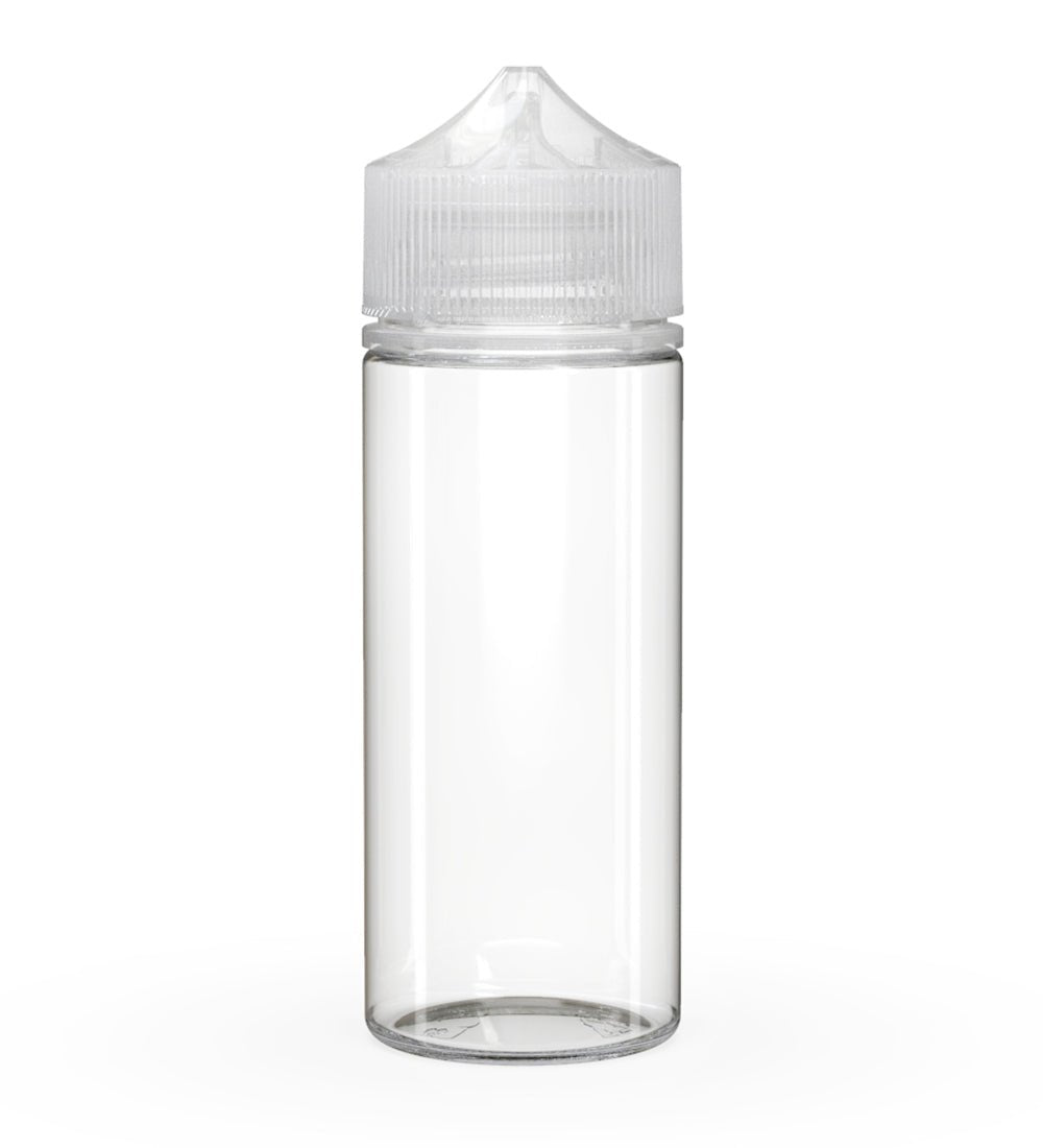CHUBBY GORILLA Child Resistant Unicorn V3 PET Dropper Bottles Clear | 120mL - w/ Clear Lid | Sample