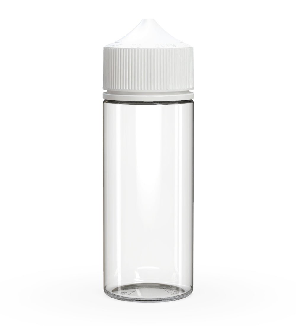 CHUBBY GORILLA Child Resistant Unicorn V3 PET Dropper Bottles Clear | 120mL - w/ White Lid | Sample