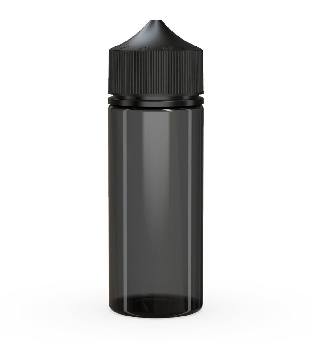 CHUBBY GORILLA Child Resistant Unicorn V3 PET Dropper Bottles Transparent Black | 120mL - w/ Black Lid | Sample