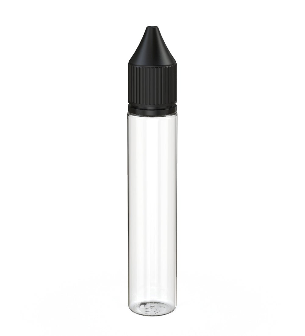 CHUBBY GORILLA Child Resistant Unicorn V3 PET Dropper Bottles Clear | 30mL - w/ Black Reducer | Sample