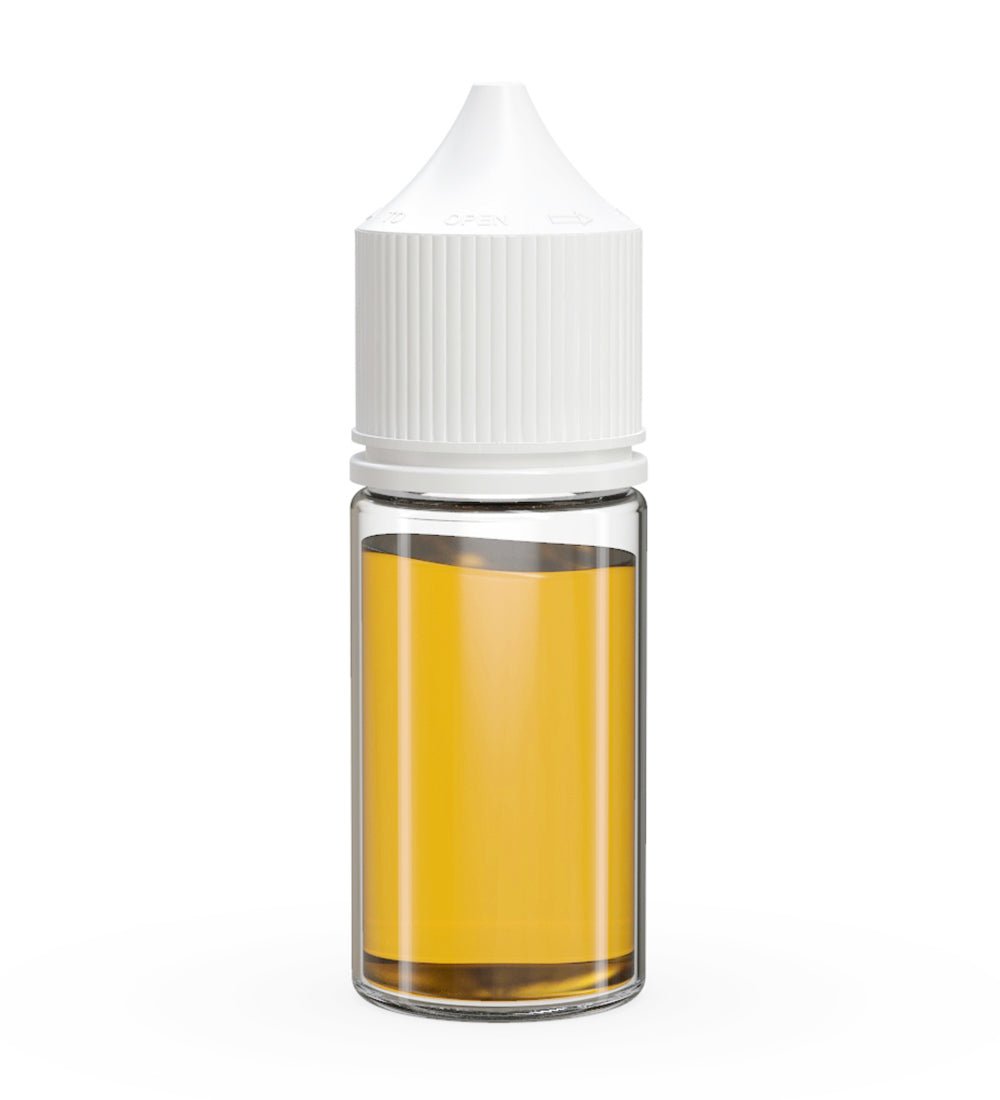 30mL Chubby Gorilla Clear Child Resistant PET Stubby Unicorn Dropper Bottles w/ White Closure 1000/Box - 3