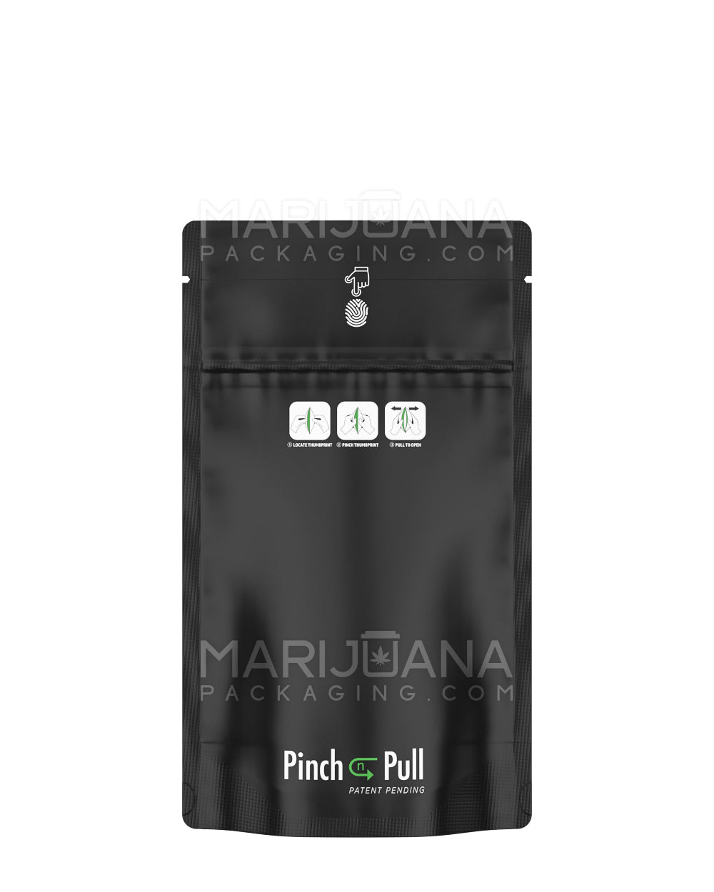 Child Resistant & Tamper Evident Pinch N Pull Matte Black Mylar Bags | 4in x 7in - 7g | Sample