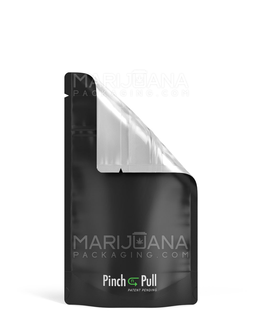 Child Resistant & Tamper Evident Pinch N Pull 3.0 Matte Black Vista PCR Mylar Bags | 4in x 7.4in - 7g | Sample