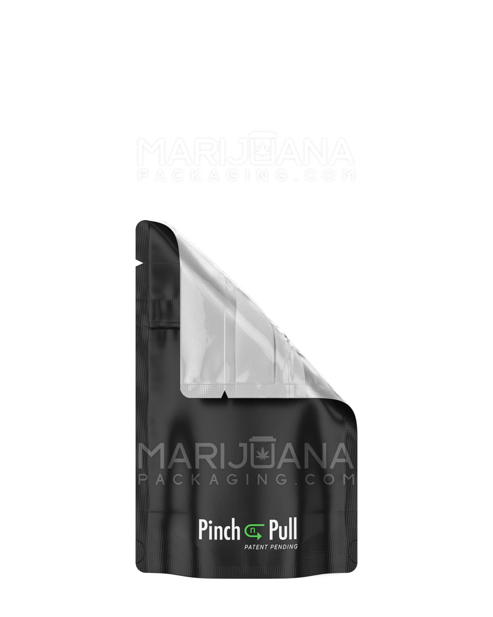 Child Resistant & Tamper Evident Pinch N Pull Matte Black Vista Mylar Bags | 3.6in x 5.8in - 3.5g | Sample