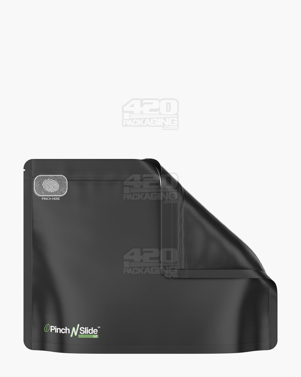 Child Resistant & Tamper Evident | Pinch N Slide 3.0 Matte Black PCR Mylar Exit Bags | 12in x 9in - 56g - 250 Count