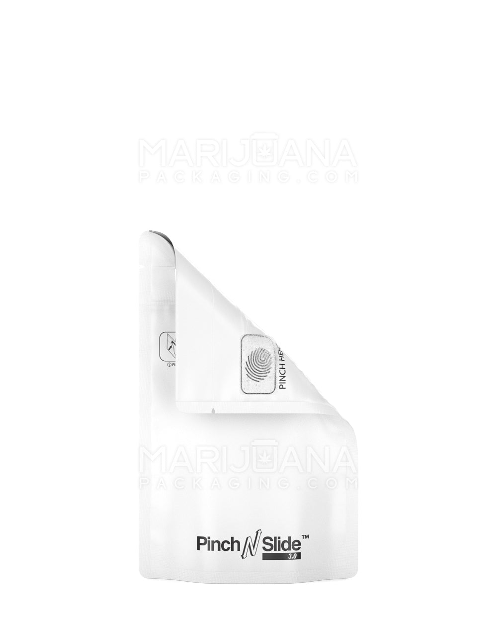 Child Resistant & Tamper Evident Pinch N Slide 3.0 Matte White PCR Mylar Bags | 3.6in x 5.7in - 3.5g | Sample