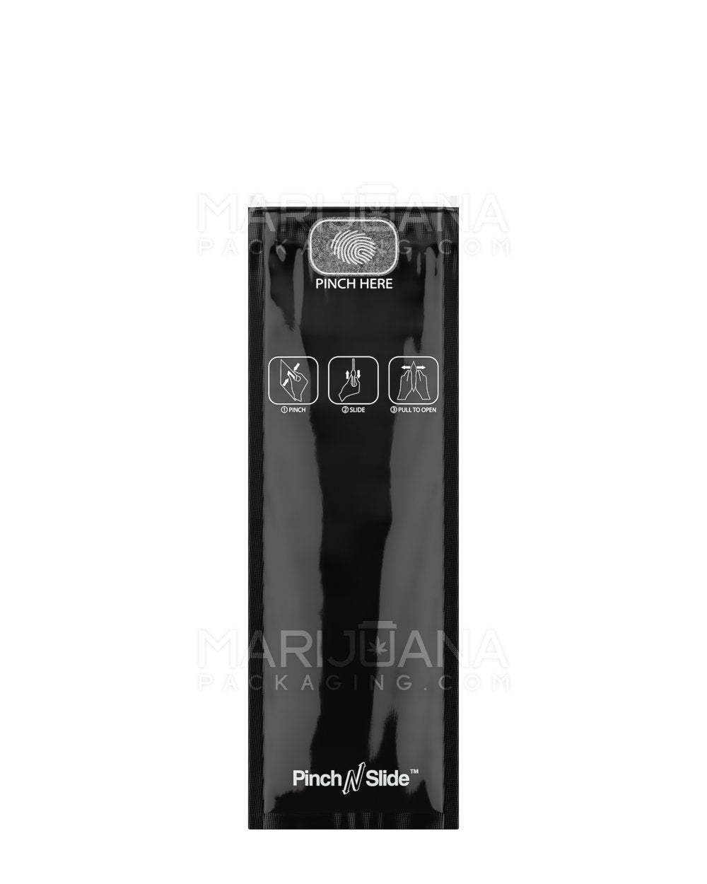 Child Resistant Pinch N Slide ASTM Matte Black Mylar Bags | 2.4in x 7.2in - 2.5g | Sample