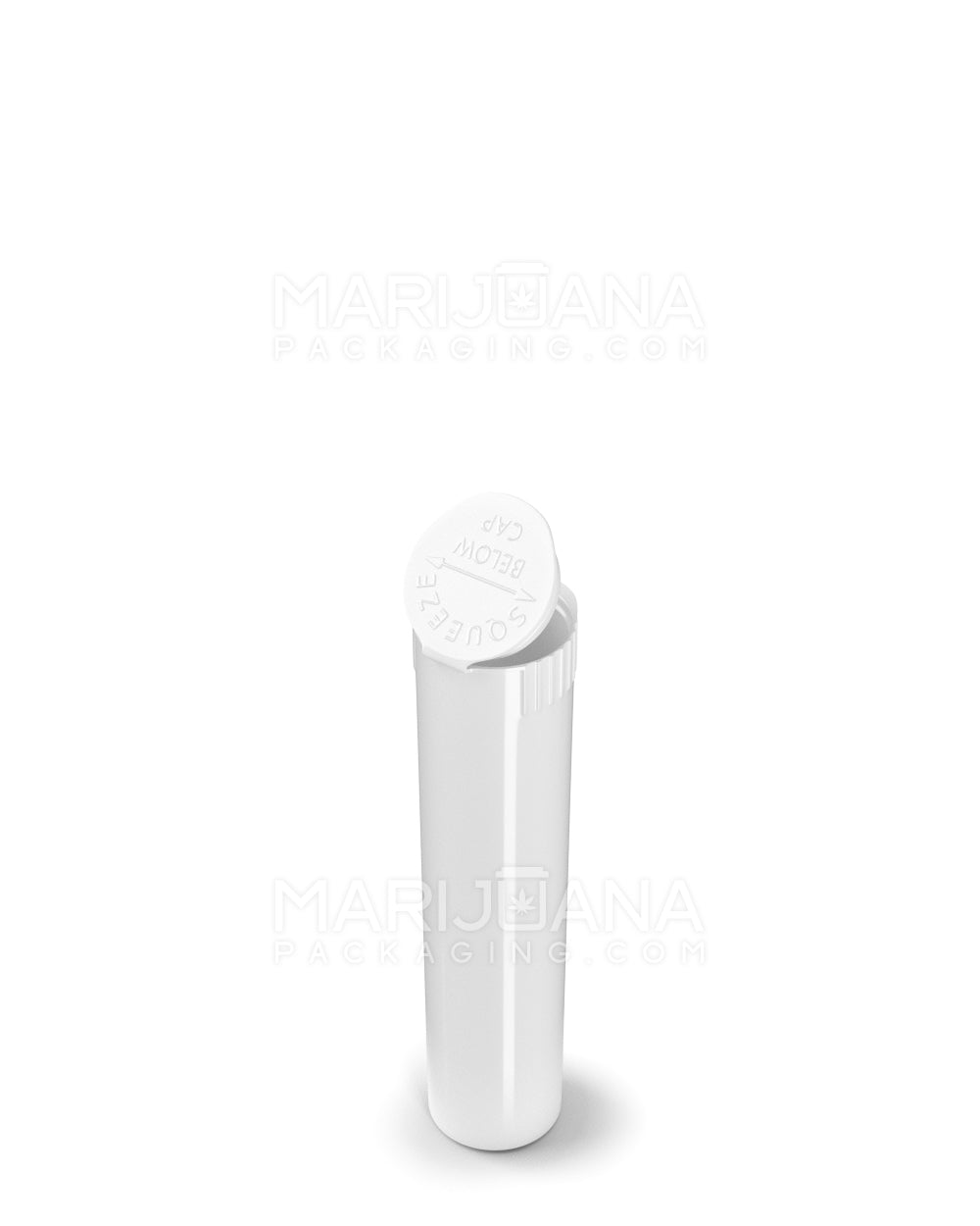 Child Resistant | Pop Top Opaque Plastic Pre-Roll Tubes | 80mm - White - 1000 Count