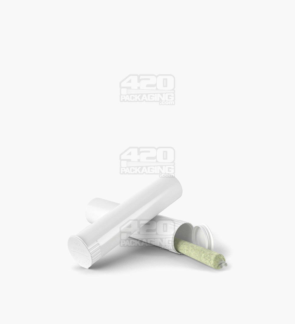 Child Resistant | Pop Top Opaque Plastic Pre-Roll Tubes | 80mm - White - 1000 Count
