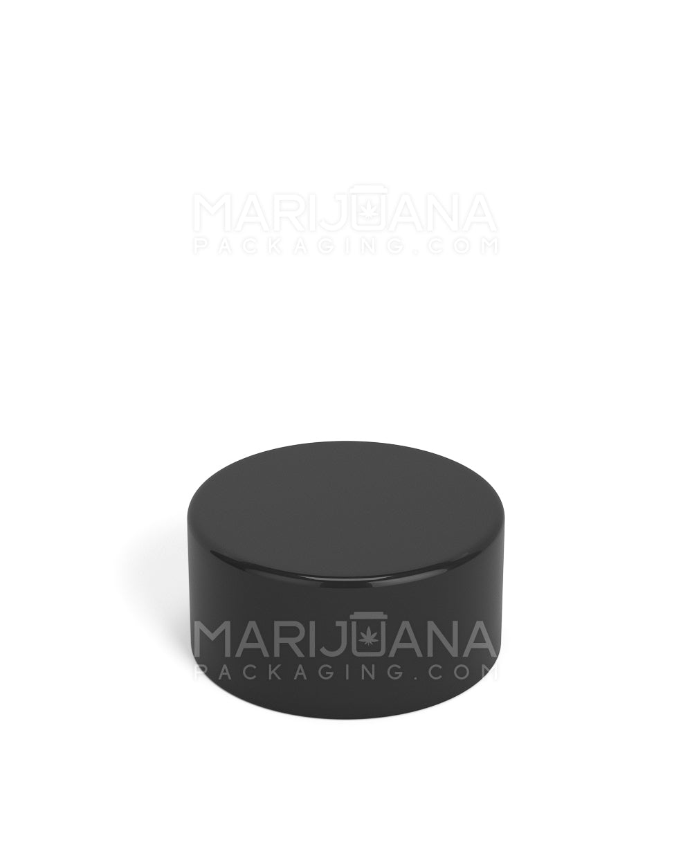 Glossy black cap with rounded corners