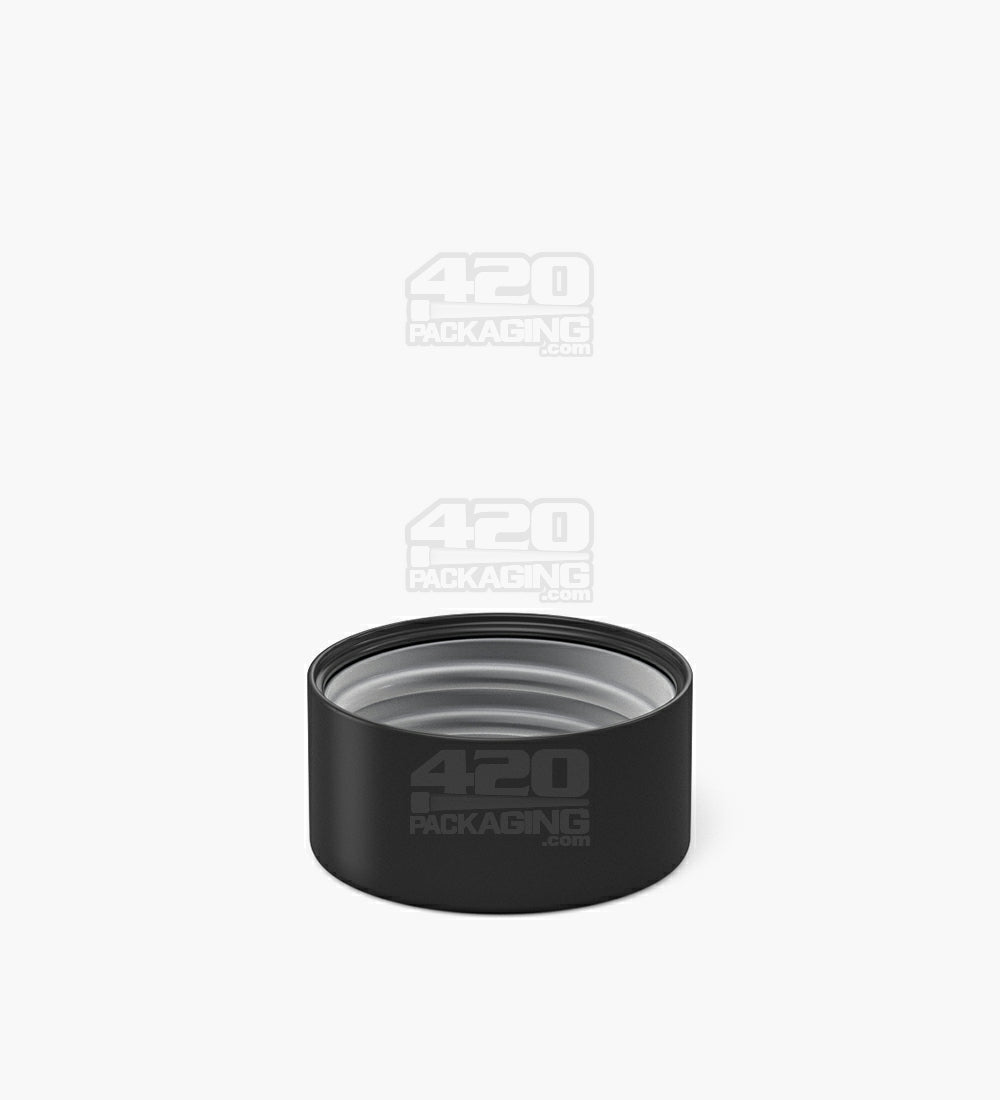 Child Resistant | Smooth Push Down & Turn Plastic Caps w/ Foil & Heat Liner | 28mm - Matte Black - 504 Count