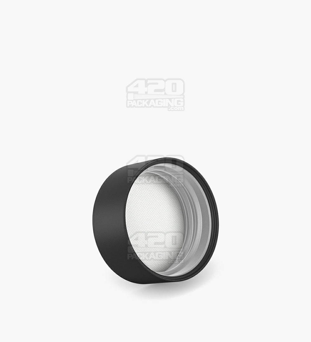 Child Resistant | Smooth Push Down & Turn Plastic Caps w/ Foil & Heat Liner | 28mm - Matte Black - 504 Count