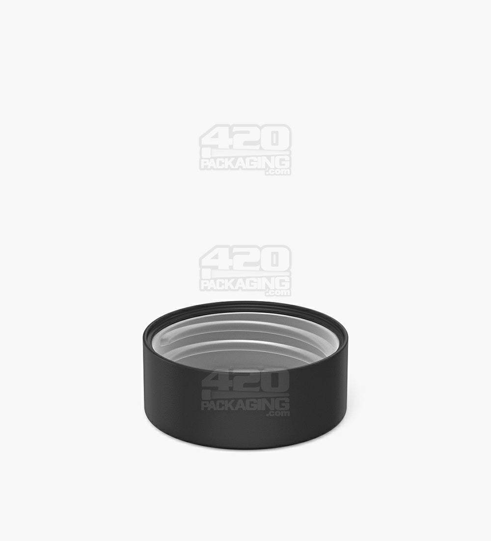 Child Resistant | Smooth Push Down & Turn Plastic Caps w/ Foil & Heat Liner | 38mm - Matte Black - 320 Count