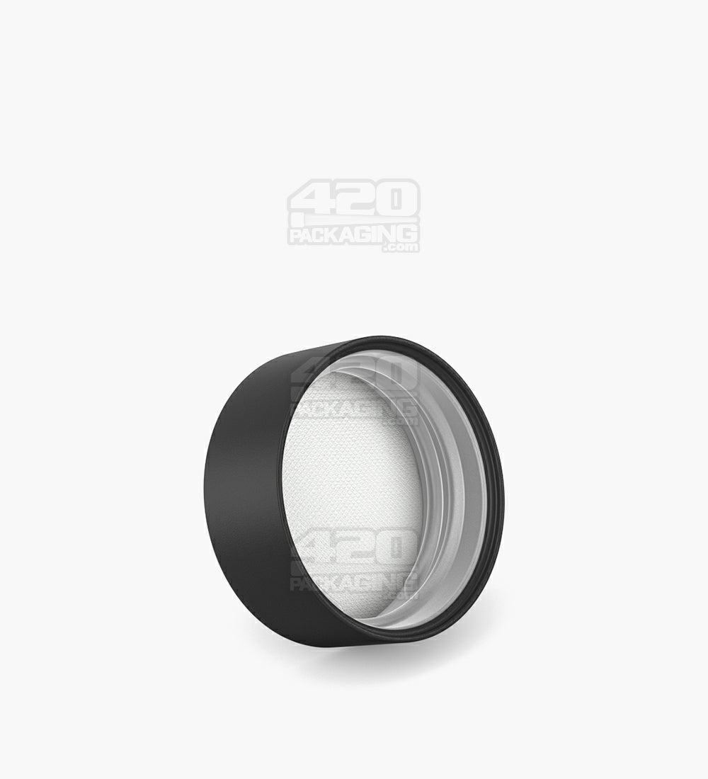 Child Resistant | Smooth Push Down & Turn Plastic Caps w/ Foil & Heat Liner | 38mm - Matte Black - 320 Count