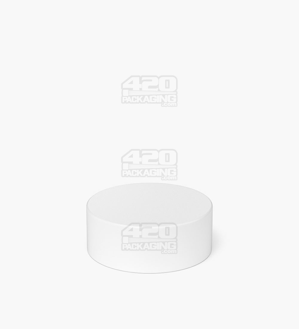 Child Resistant | Smooth Push Down & Turn Plastic Caps w/ Foil & Heat Liner | 38mm - Matte White - 320 Count