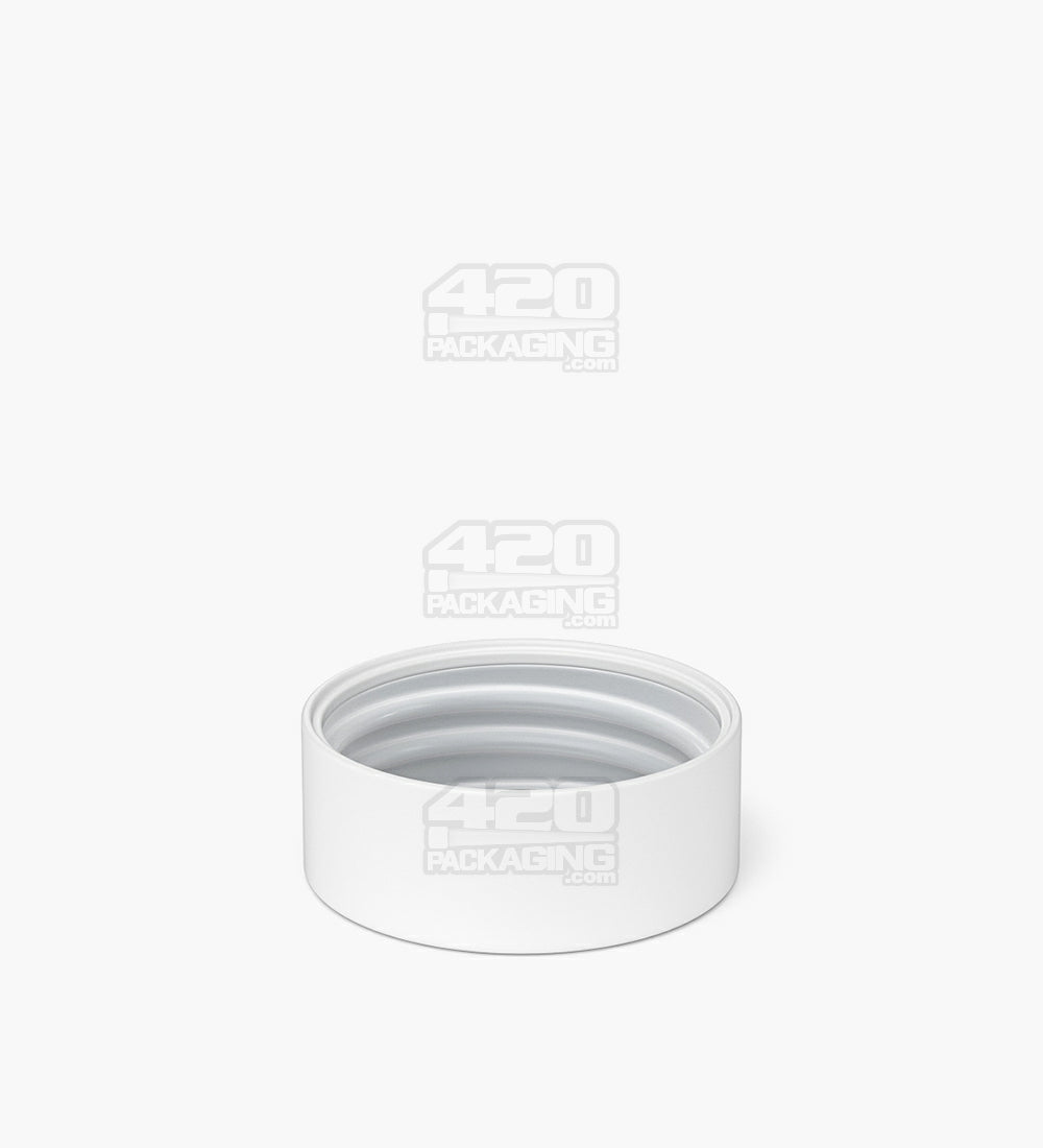 Child Resistant | Smooth Push Down & Turn Plastic Caps w/ Foil & Heat Liner | 38mm - Matte White - 320 Count