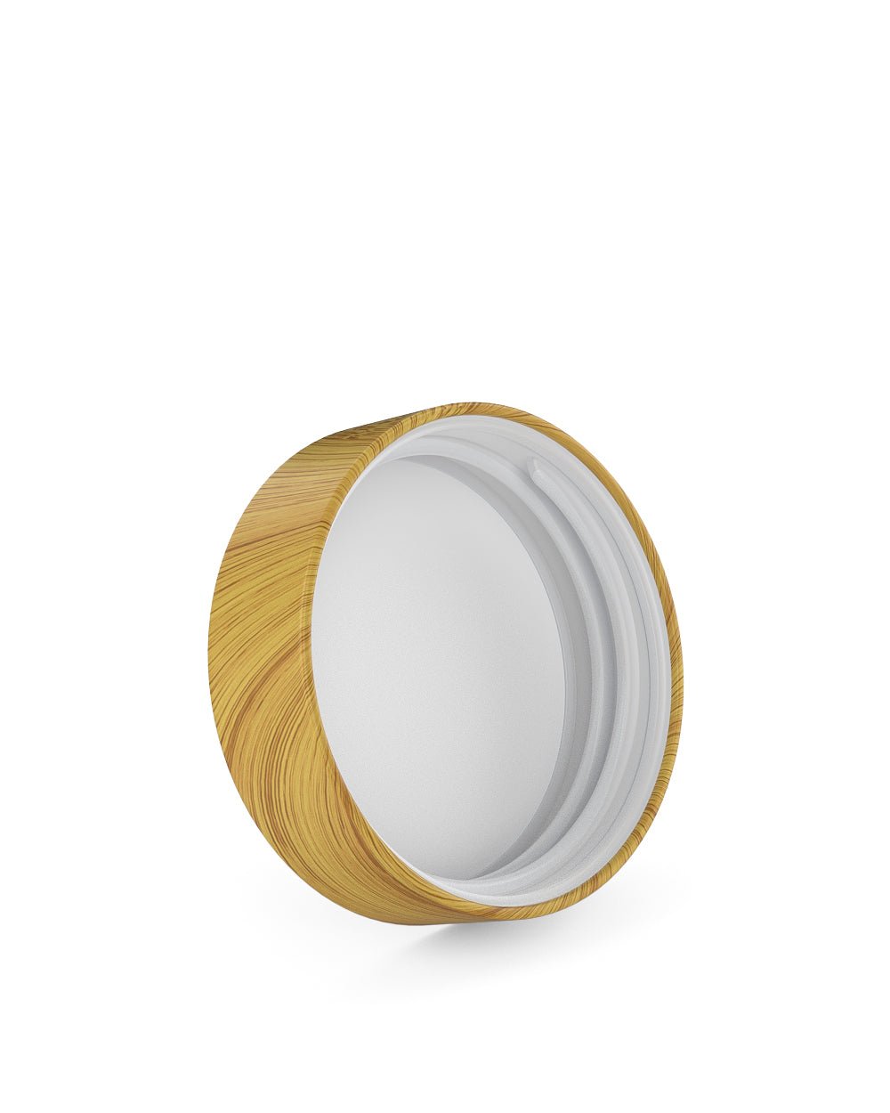 53mm Flat Push Down and Turn Plastic CR Caps with Foam Liner - Bamboo Wood - 120/Box - 4