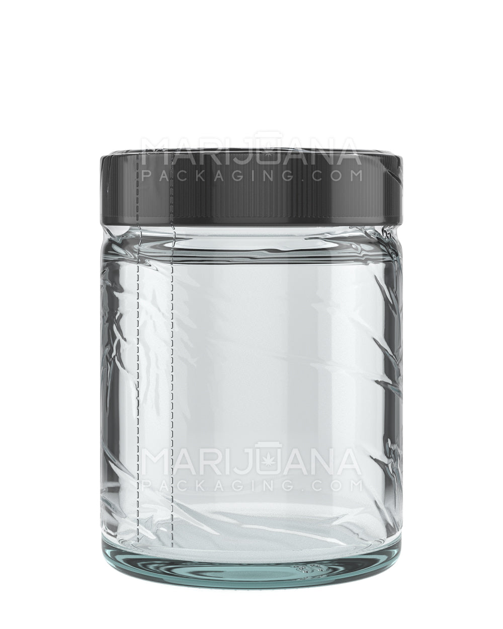 clear shrink wrap sheet shrunken around a jar