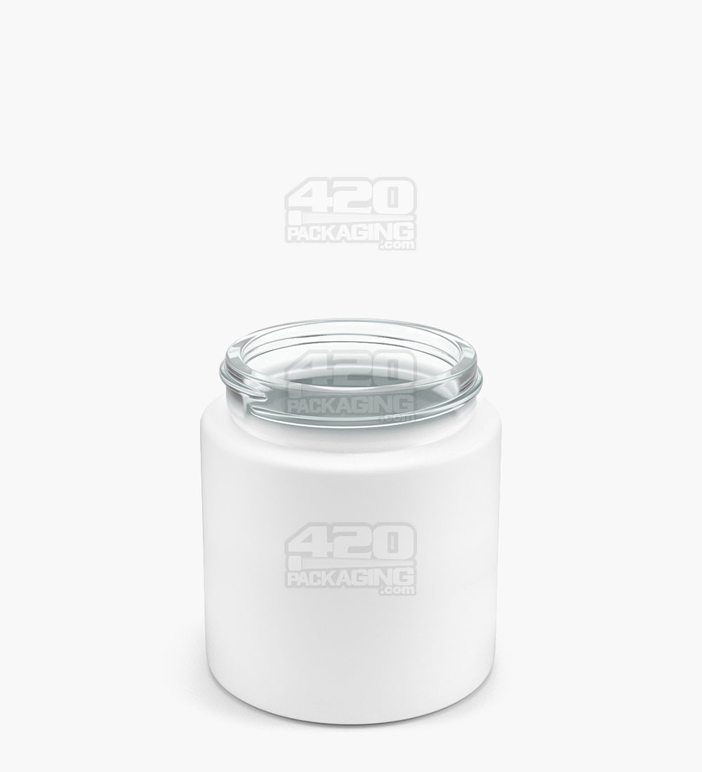 50mm Straight Sided Matte White 3oz Glass Jar 100/Box - 2