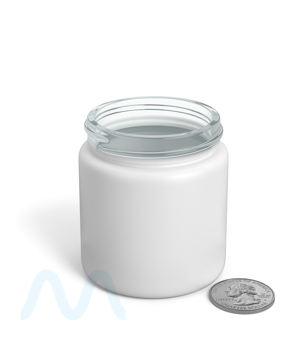 Straight Sided Matte White Glass Jars | 50mm - 3oz - 150 Count - 6