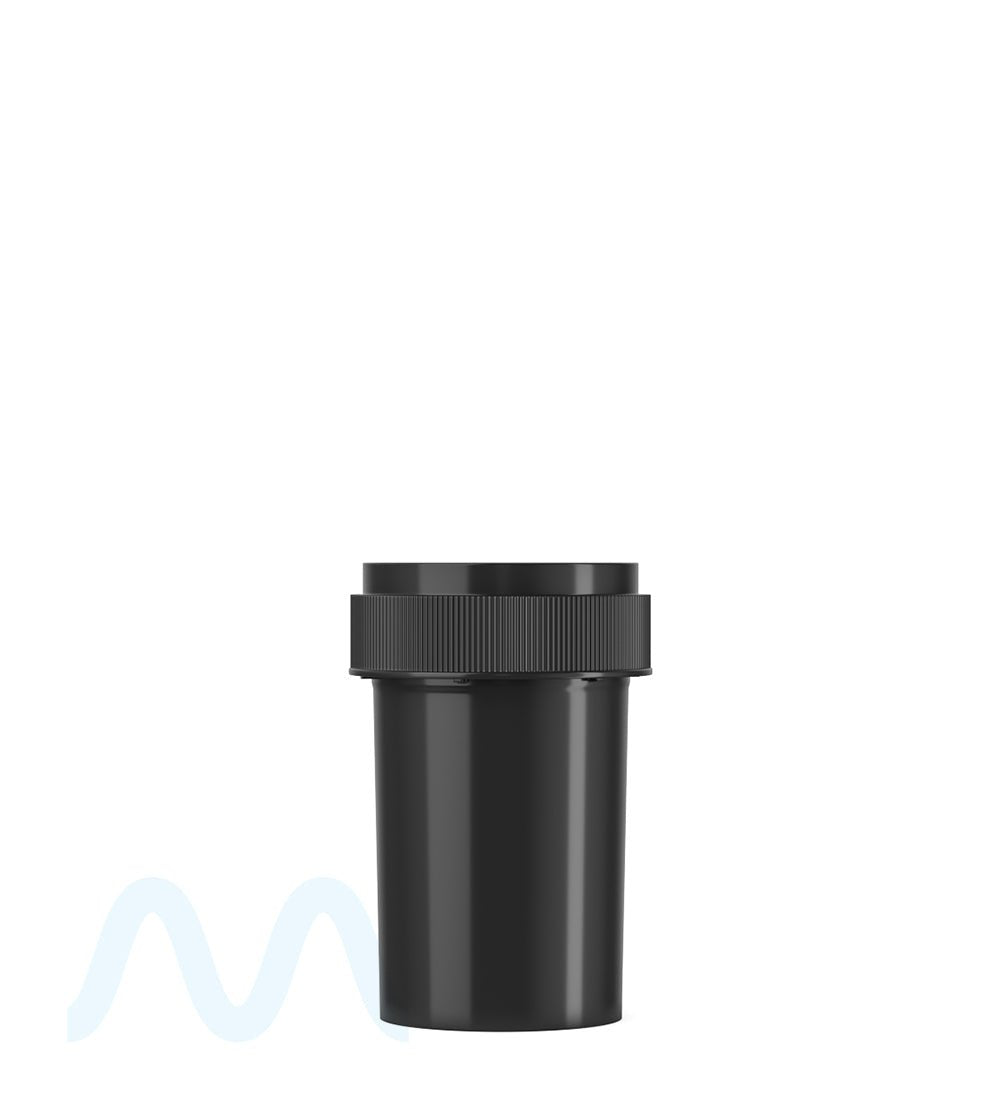 Child Resistant | Black Reversible PCR Cap Vials | 20dr - 3.5g | Sample