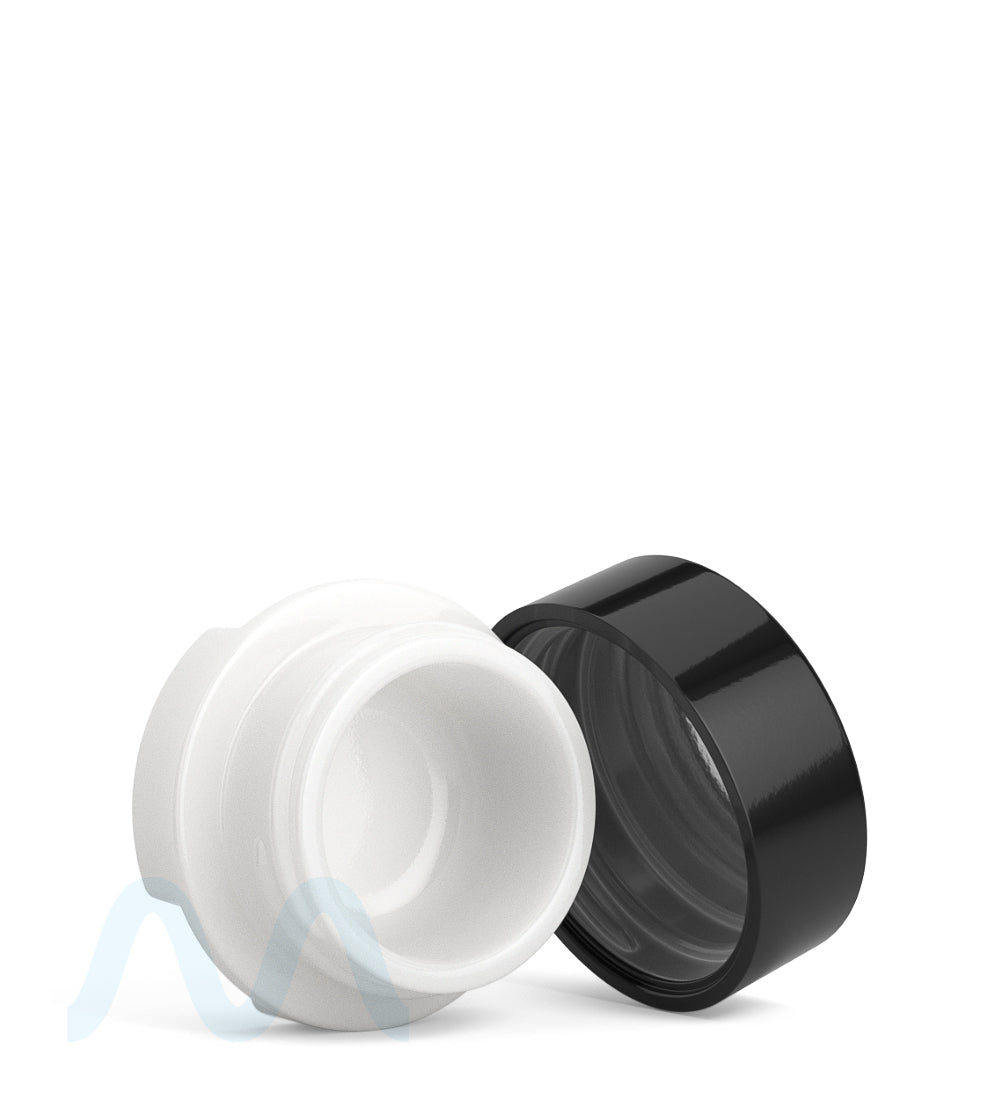 GROW PACK SUPPLY Child Resistant White Glass GPS Easy-Grip Concentrate Containers and Glossy Black Cap | 28mm - 9mL | Sample
