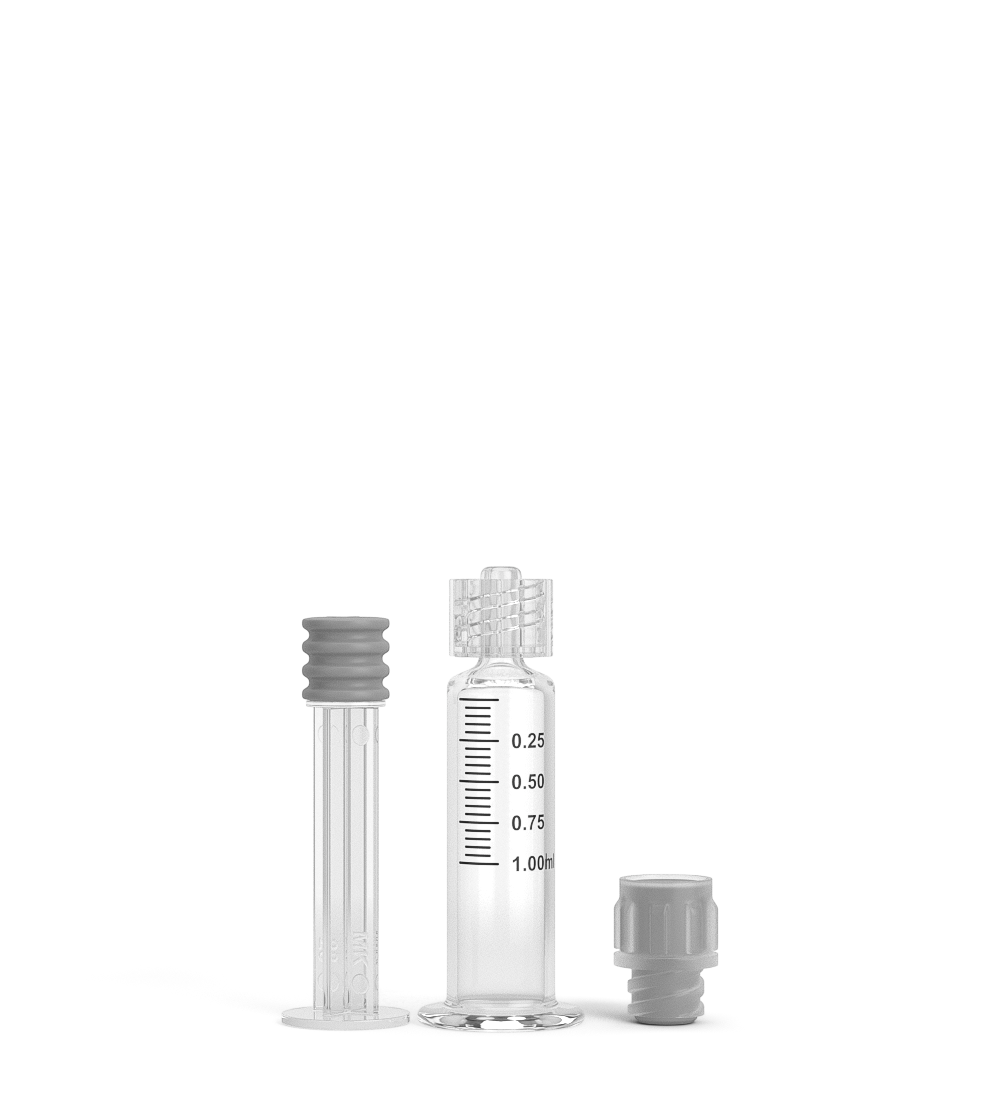 Luer Lock | Glass Dab Applicator Syringes | 1mL - 0.25mL Increments - 100 Count