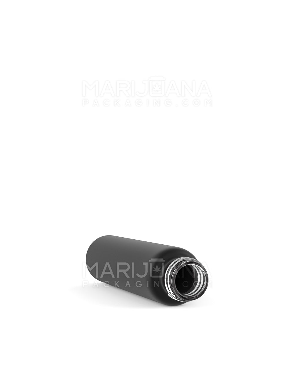 Matte Black Glass Pre-Roll Tube side and top view
