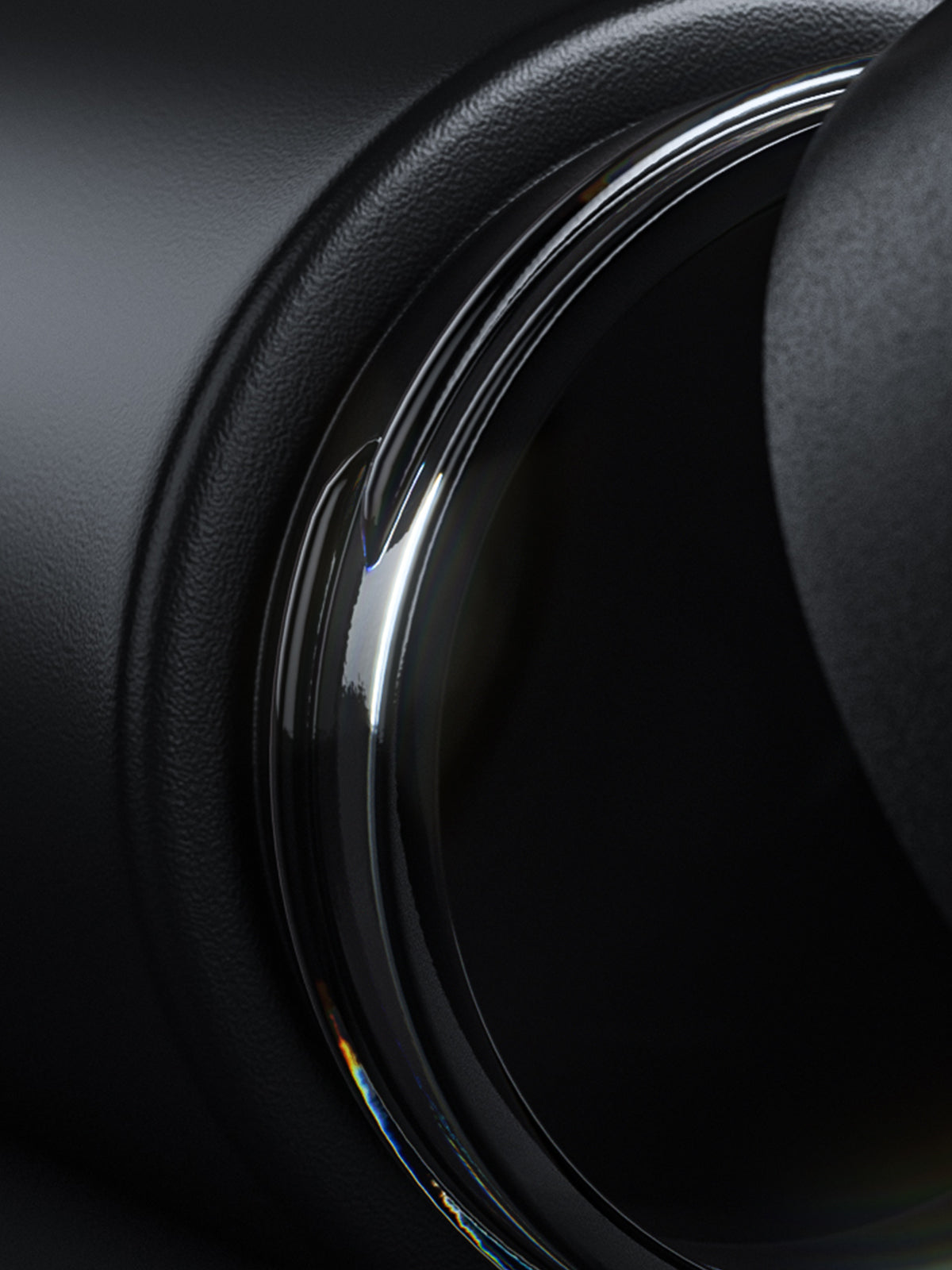 Matte black child-resistant glass cannabis jar zoomed in