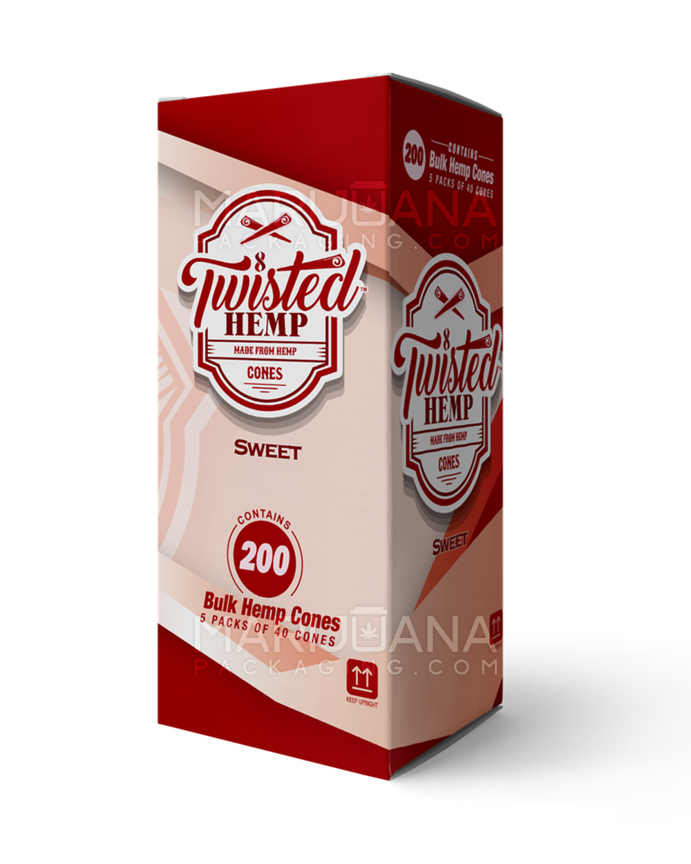 TWISTED HEMP | King Size Bulk Hemp Pre-Rolled Cones | 109mm - Sweet - 200 Count