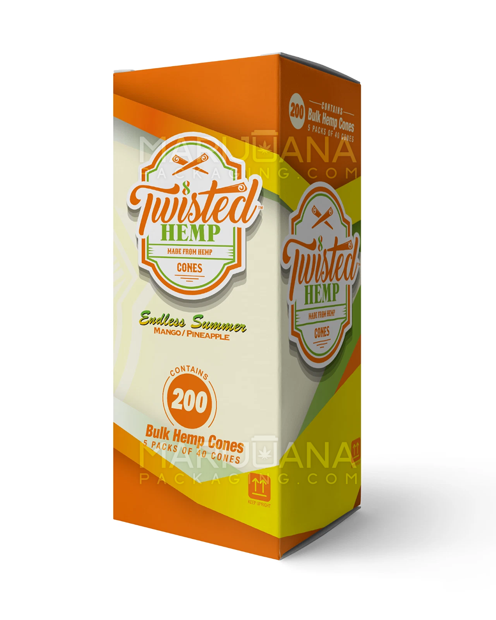 TWISTED HEMP | King Size Bulk Hemp Pre-Rolled Cones | 109mm - Endless Summer - 200 Count