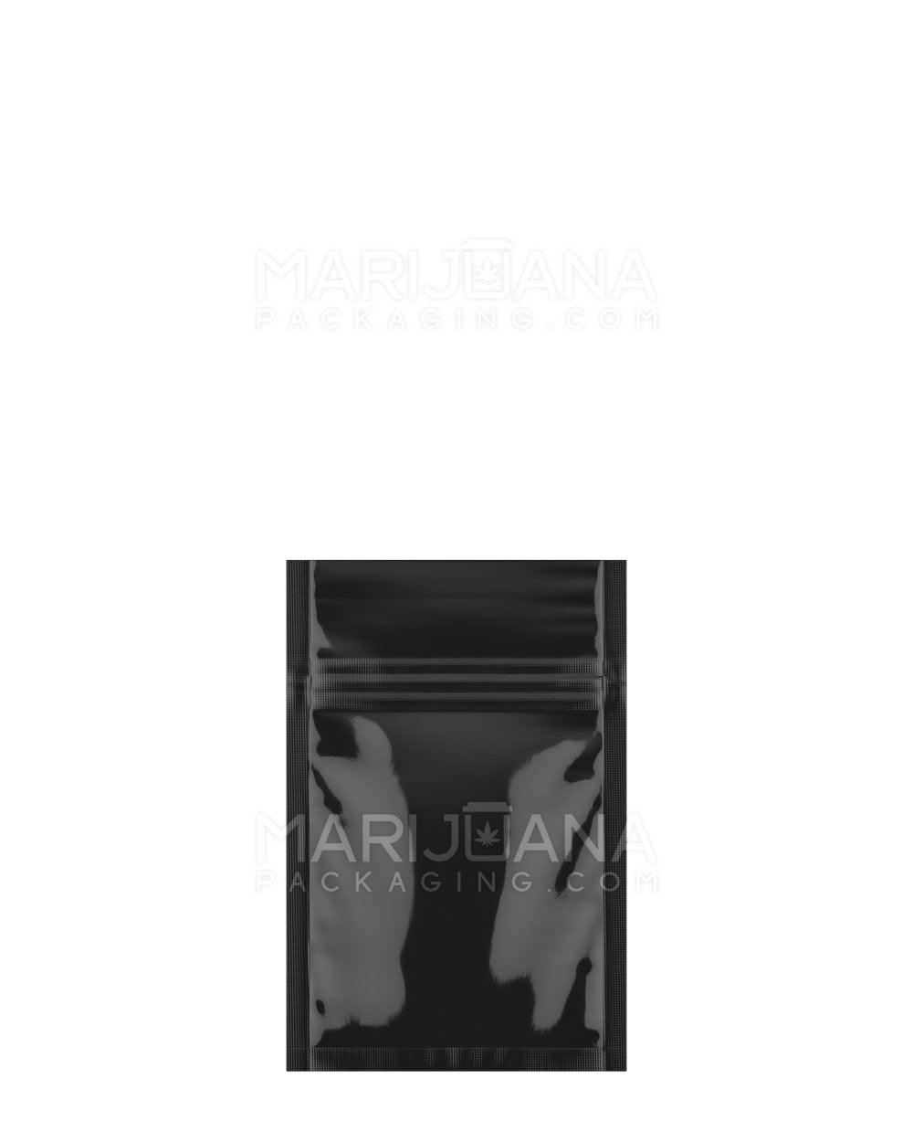 Tamper Evident | Glossy Black Mylar Bag | 3in x 4.5in - 1g | Sample