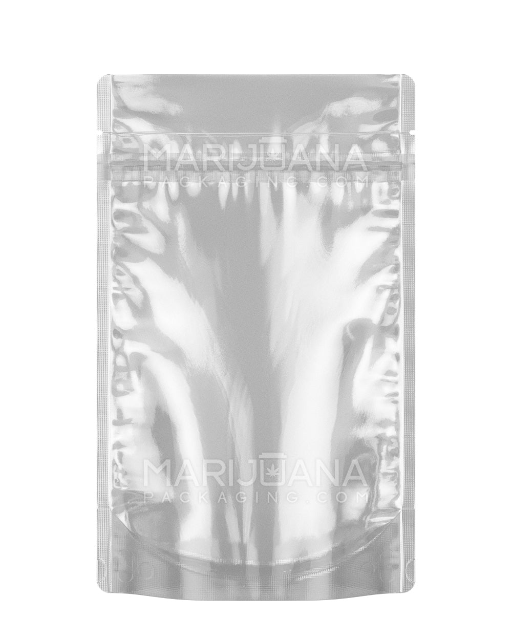 Tamper Evident | Glossy White Mylar Bag (Tear Notch) | 3.6in x 5in - 3.5g - 1000 Count