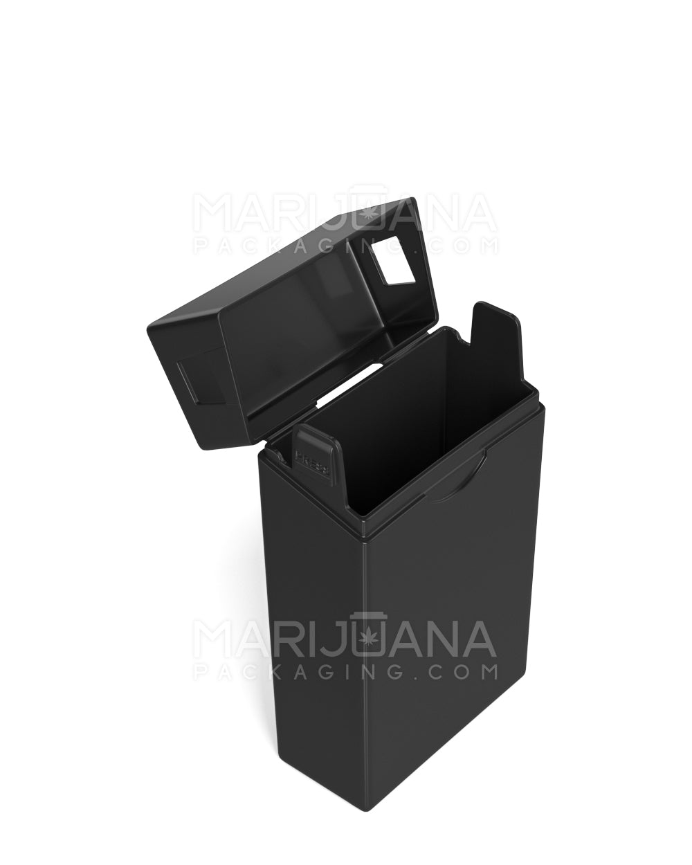 Child Resistant & Sustainable 100% Biodegradable Pinch 'N Flip Food & Pre-Roll Case | 88mm x 49mm - Black Plastic | Sample