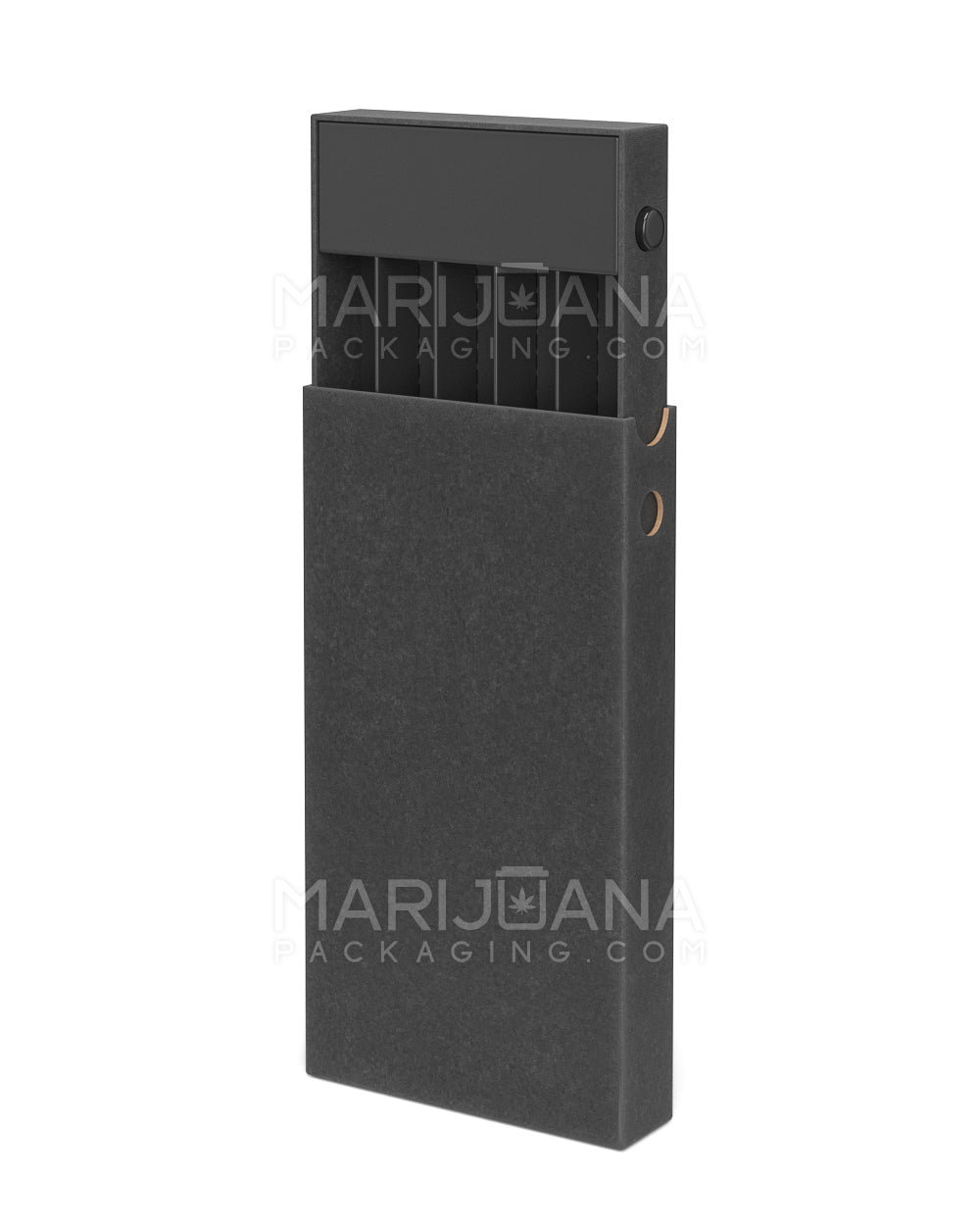 Child Resistant & Sustainable 100% Recyclable Slim Pre-Roll Case w/ Press Button | 145mm x 77mm - Black Cardboard | Sample