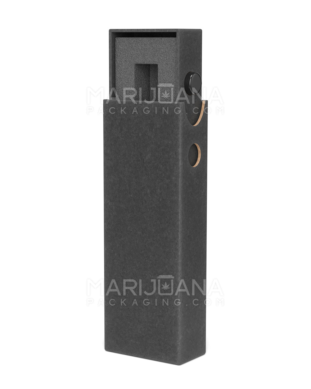 Child Resistant & Sustainable 100% Recyclable Slim Cardboard Vape Cartridge Box w/ Press Button & Foam Insert | 100mm - Black | Sample