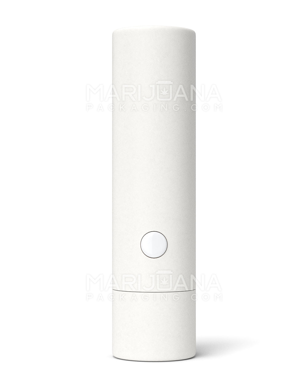 Cylindrical white tube with a button to open