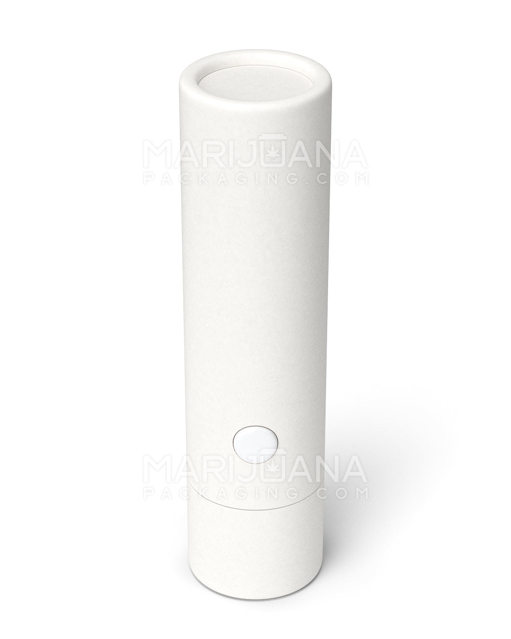 Cylindrical white tube with a button to open top view.