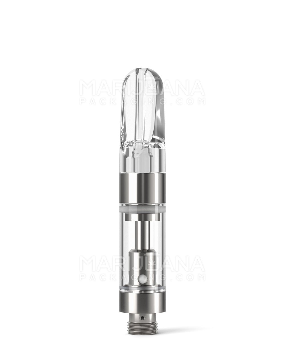 Ceramic Core Glass Vape Cartridge with Flat Clear Plastic Mouthpiece | 0.5mL - Press On - 100 Count - 1