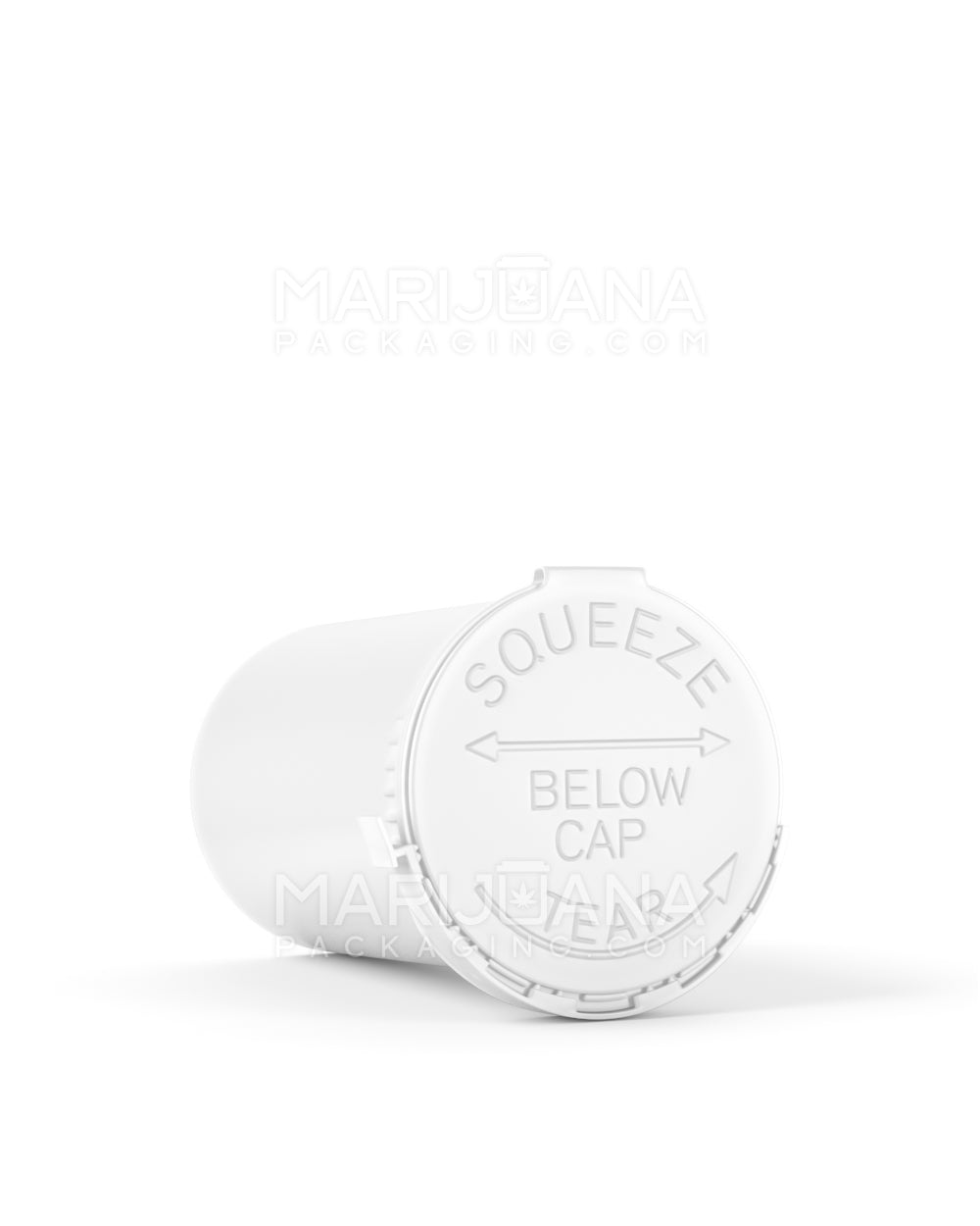 White plastic pop top bottle - top view