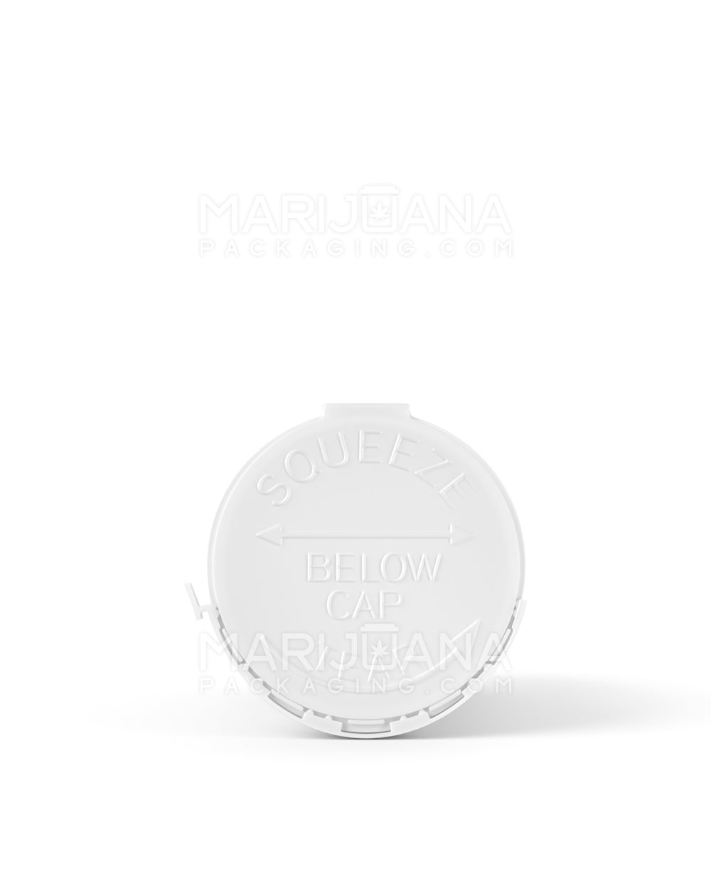 White plastic pop top bottle - lid view
