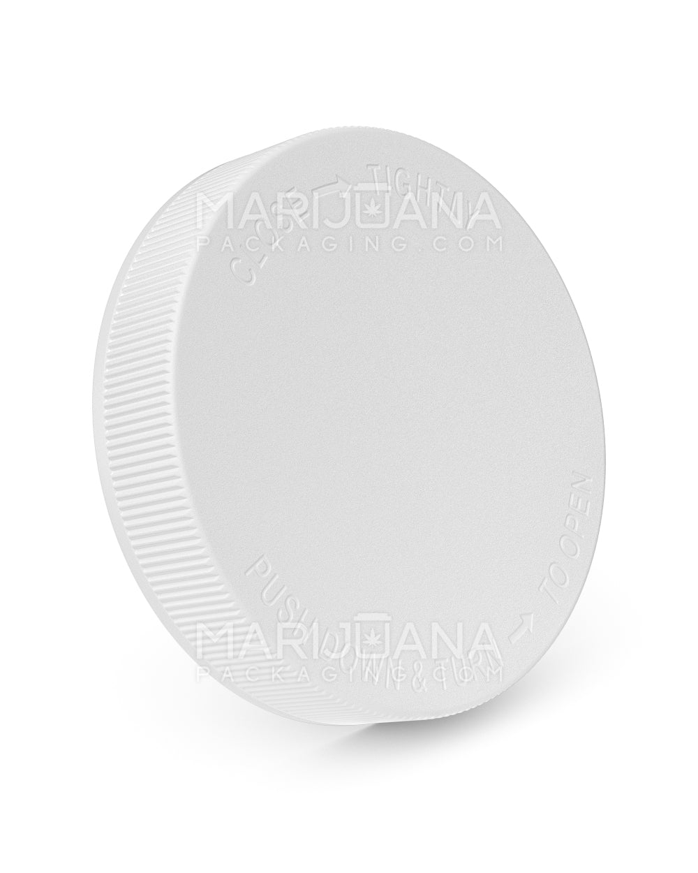 White plastic lid for jar side view