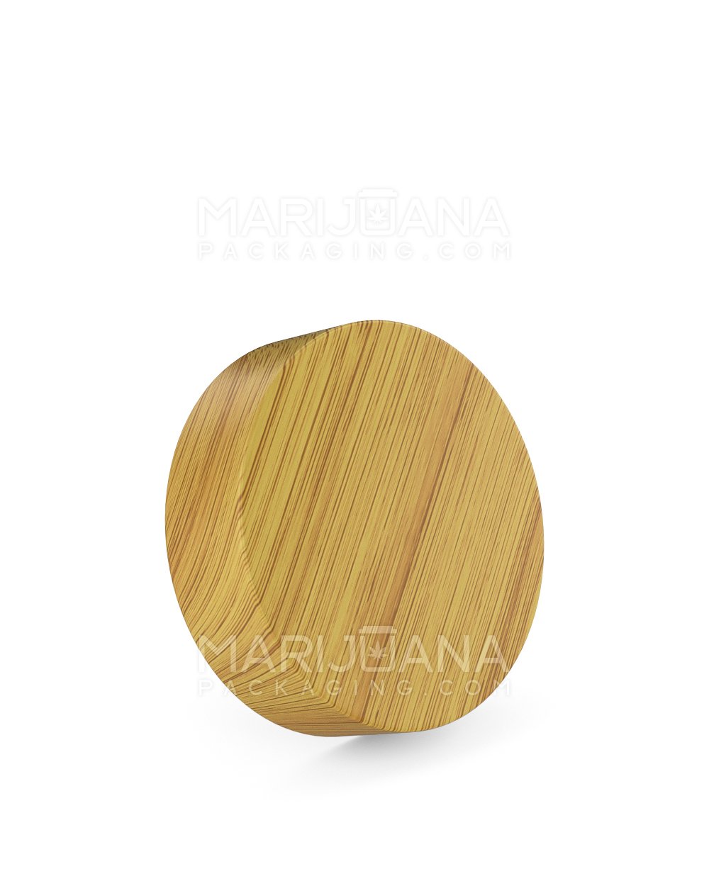 Child Resistant Flat Push Down & Turn Plastic Caps | 53mm - Bamboo Wood | Sample