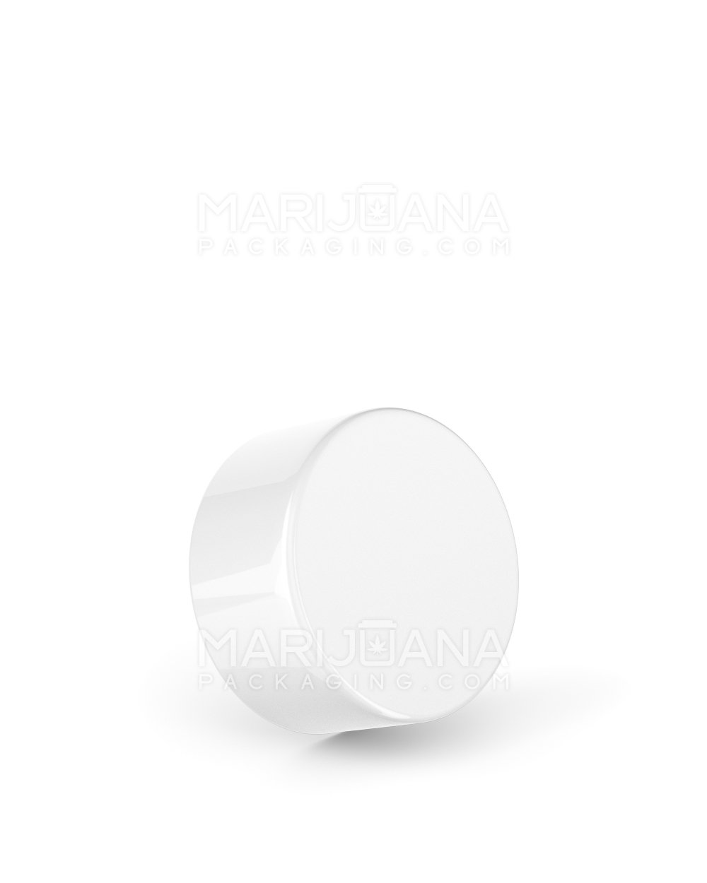 Child Resistant Smooth Push Down & Turn Plastic Caps w/ Foil Liner | 28mm - Glossy White | Sample