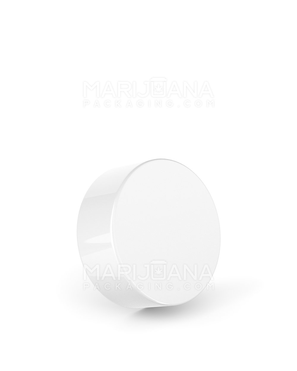 Child Resistant Smooth Push Down & Turn Plastic Caps | 38mm - Glossy White | Sample