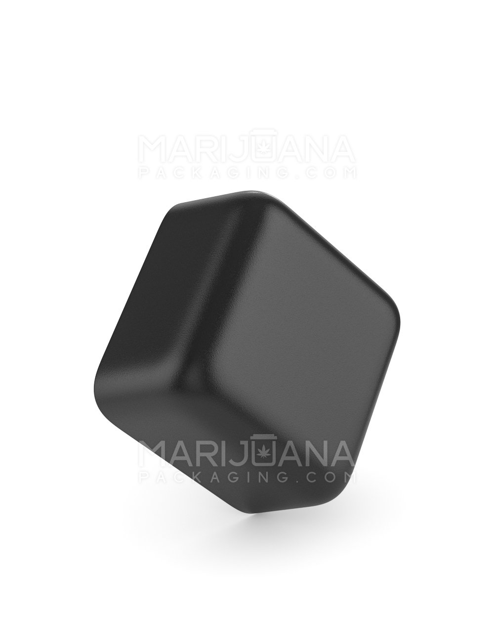 Child Resistant Square Push Down & Turn Plastic Caps w/ Foam Liner | 46mm - Matte Black | Sample