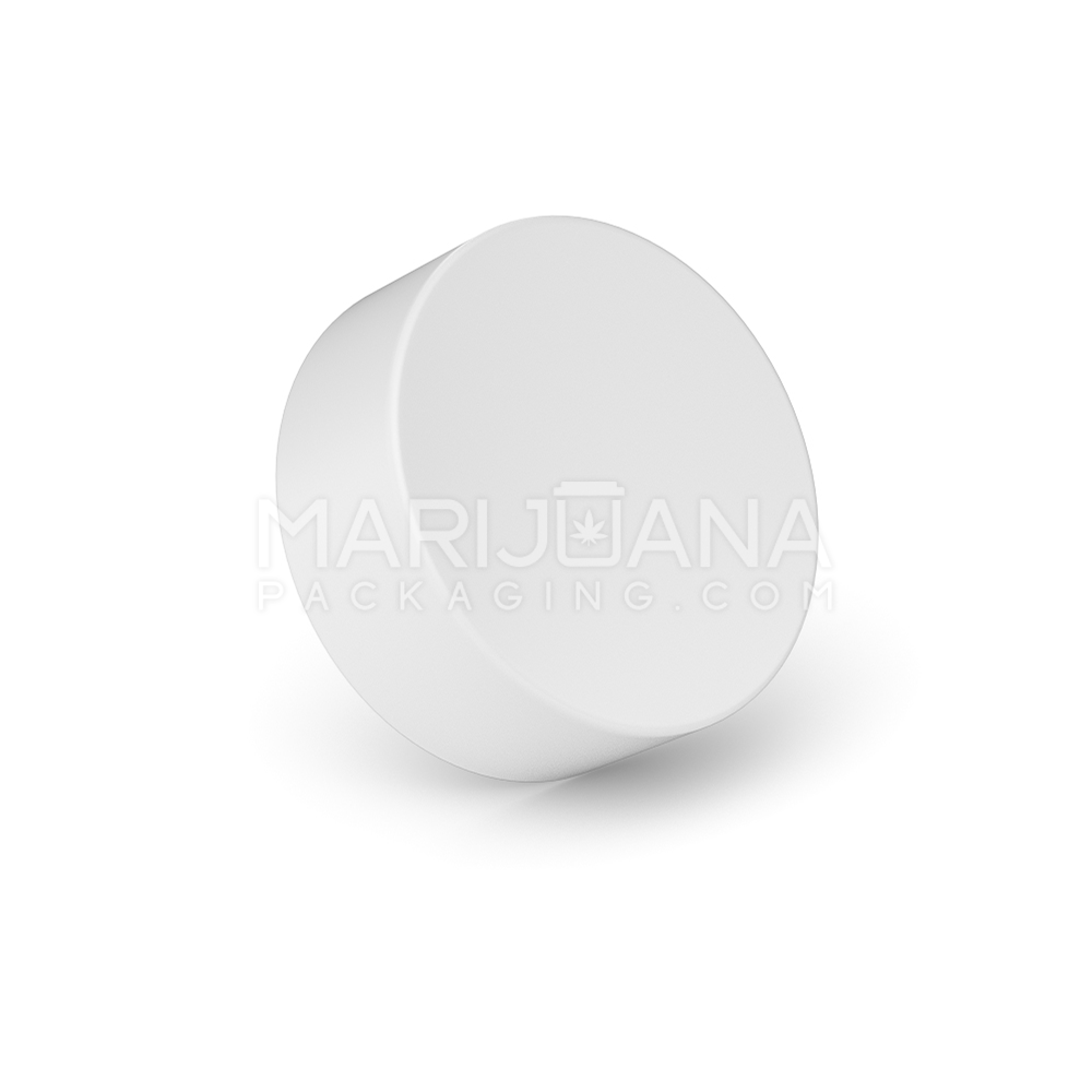 Child Resistant | Smooth Push Down & Turn Plastic Caps w/ Foil Liner | 38mm - Matte White - Sample